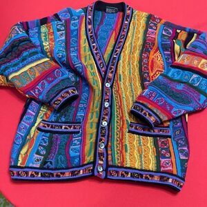 Vintage COOGI Wool Knitted Cosby Cardigan Sweater Size S Made In Australia RARE